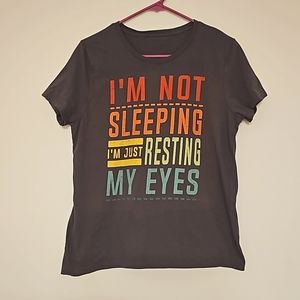 'I'm not sleeping I'm just resting my eyes' graphic tee Large